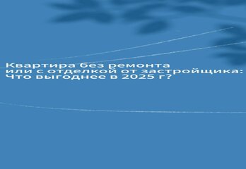 Квартира без ремонта или с отделкой от застройщика: что выгоднее в 2025 году?