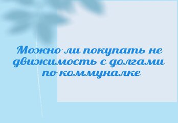 Можно ли покупать недвижимость с долгами по коммуналке