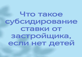 Что такое субсидирование ставки от застройщика, если нет детей