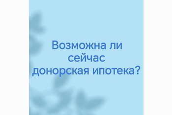  Возможна ли сейчас донорская ипотека?