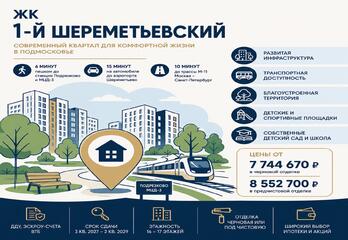 ЖК «1-й Шереметьевский» в МО — обзор комплекса, цены, планировки, ипотека и сроки сдачи