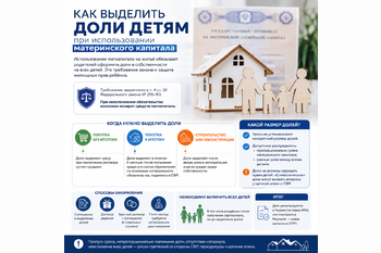  Как выделить доли детям при использовании материнского капитала