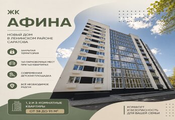 ЖК «Афина» в Саратове: планировки, инфраструктура, парковка и условия покупки